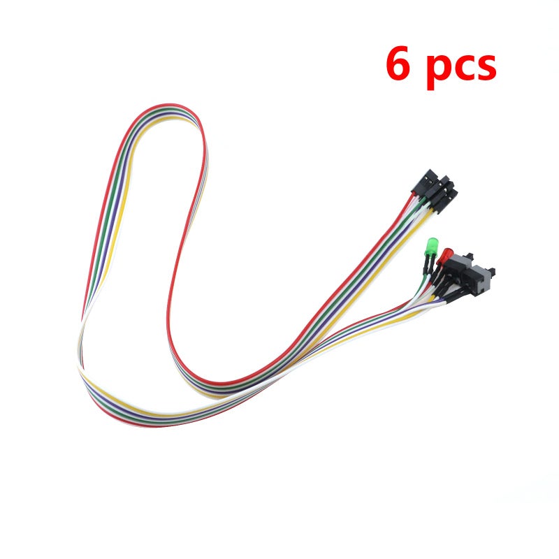 Antrader 6-Pack Computer Case LED Light PC Reset Switch with LED Lights, ATX Power Supply Reset HDD Switch, 27-inch Long ATX Case Front Bezel Wire Kit - Image 4